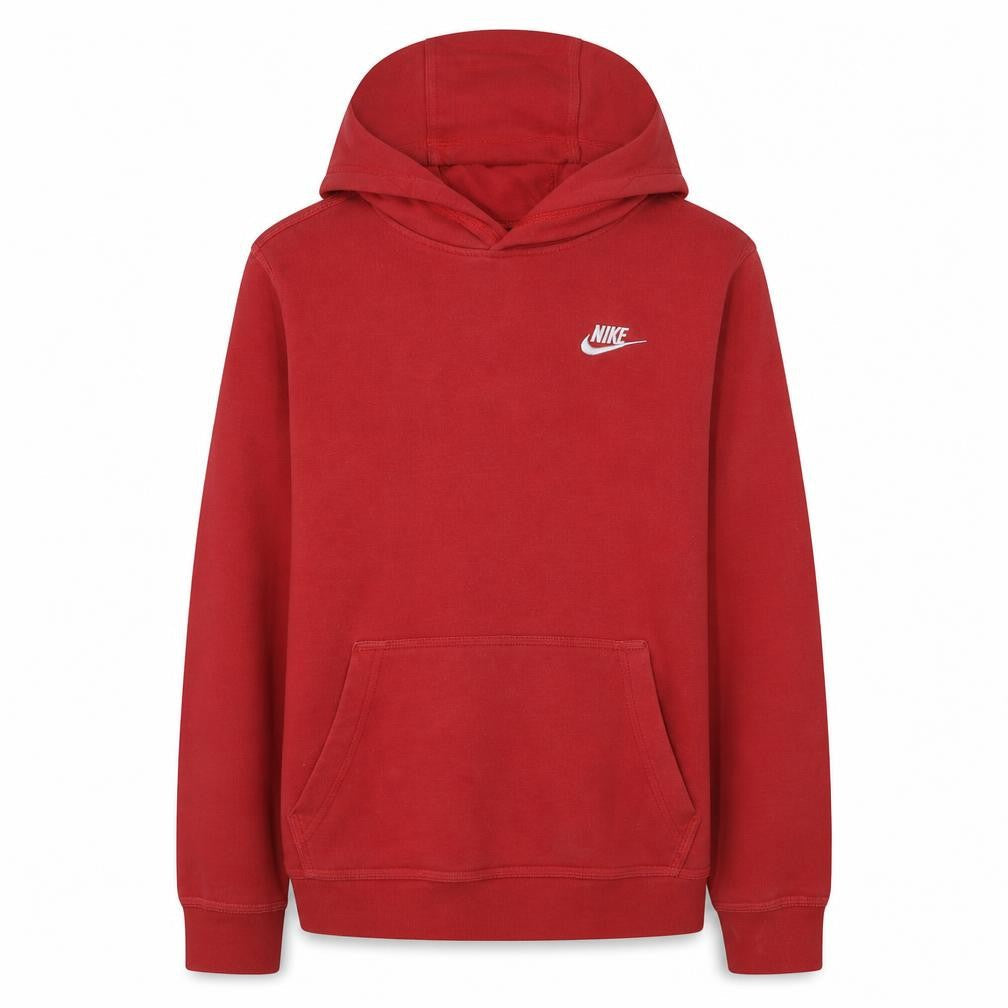 Nike Boys Red Pullover Hoodie XL Cotton Blend Logo Sweatshirt
