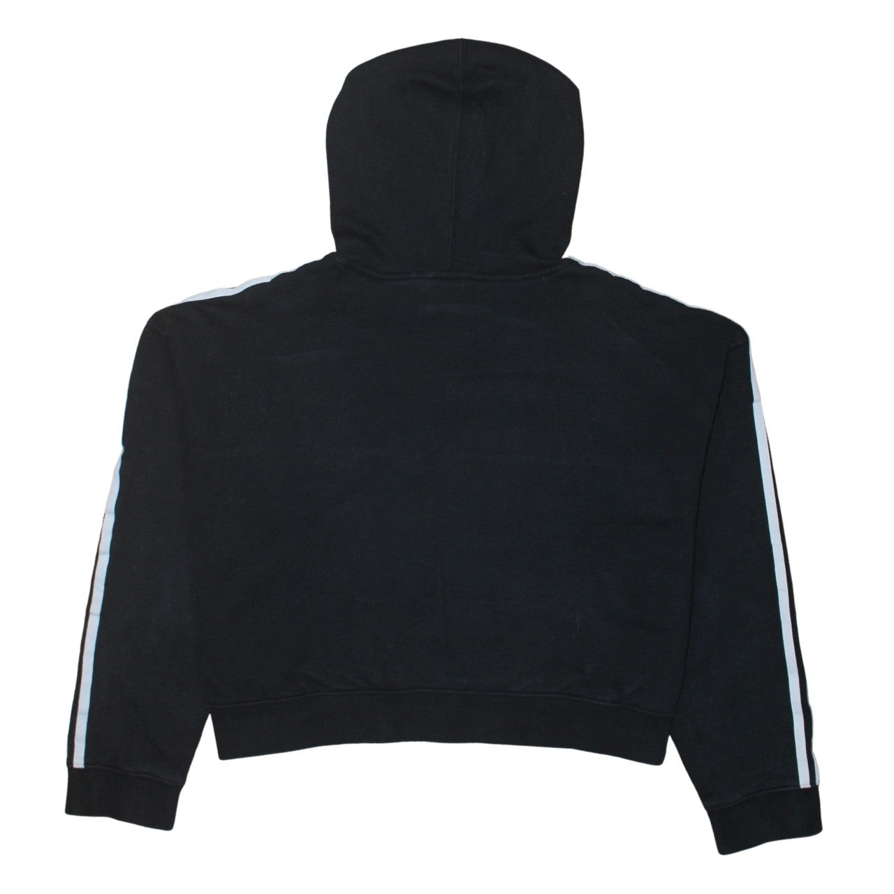 Adidas Women Black Size 16 Cropped Hoodie with Stripes