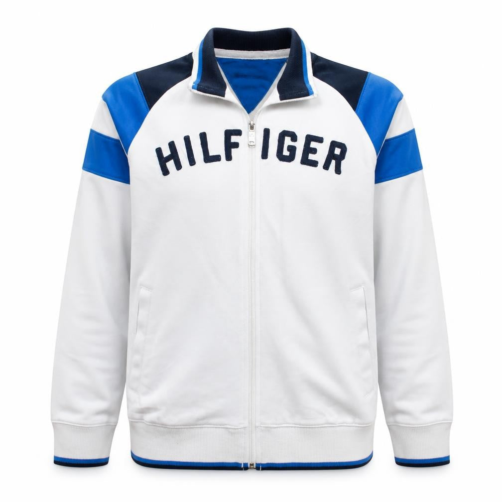 Tommy Hilfiger Boys White Blue Full Zip Sweatshirt Size 12-14 Years
