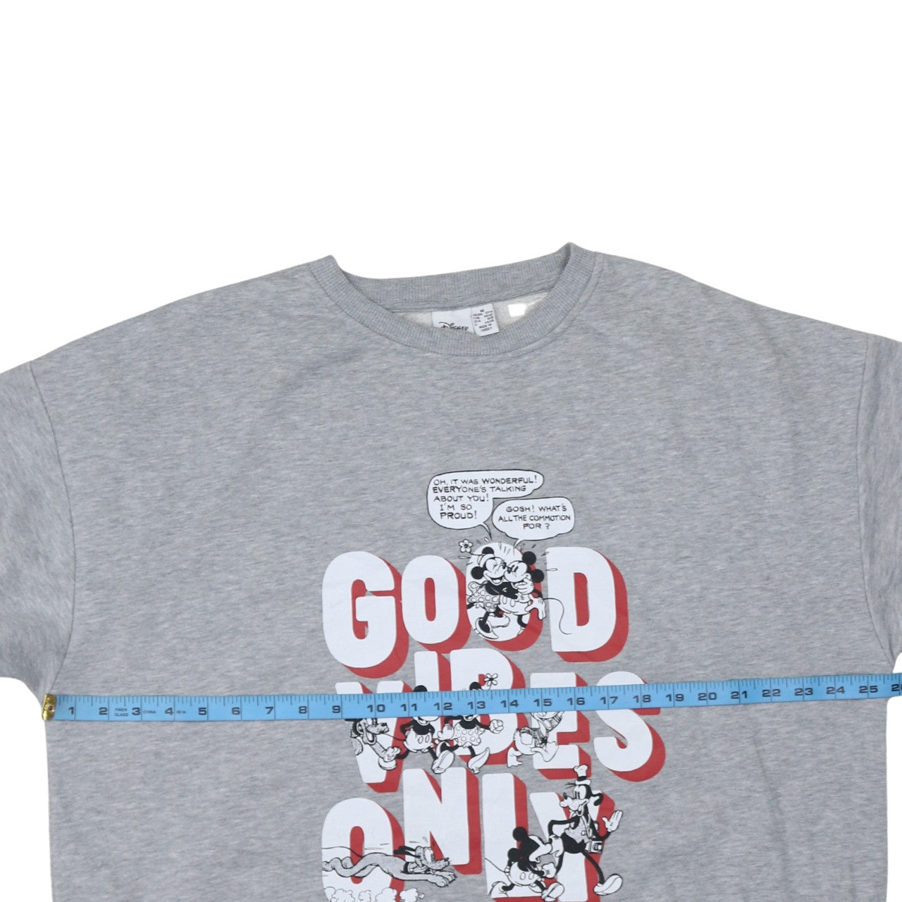 Disney Primark Women's Grey Mickey Mouse Graphic Sweatshirt M 12-14