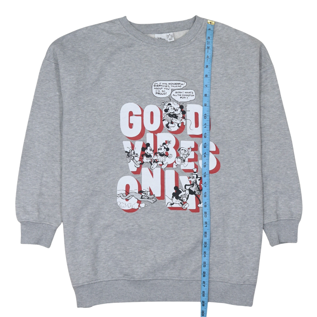 Disney Primark Women's Grey Mickey Mouse Graphic Sweatshirt M 12-14