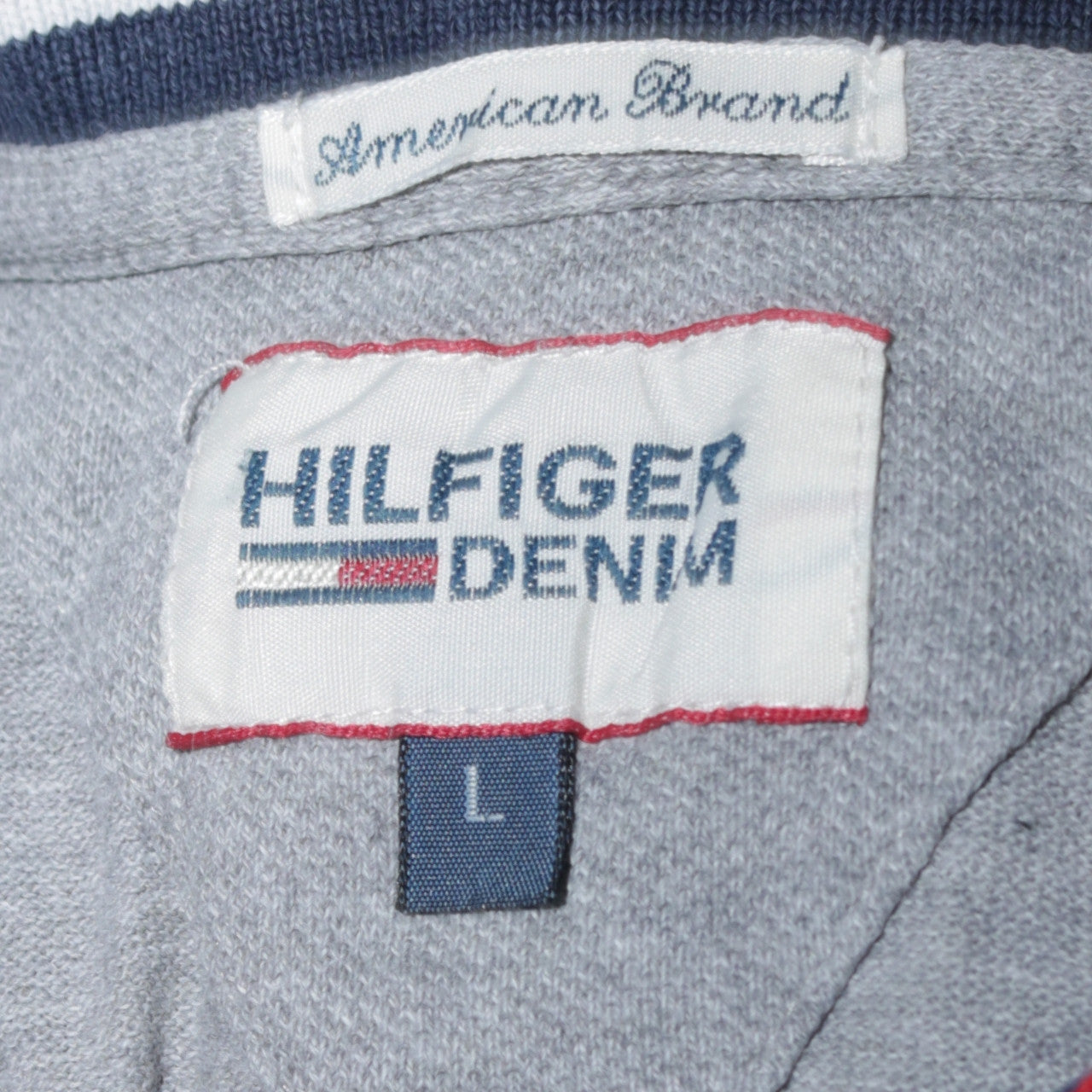 Hilfiger Denim Men's Grey Stand Collar Polo Shirt Size L