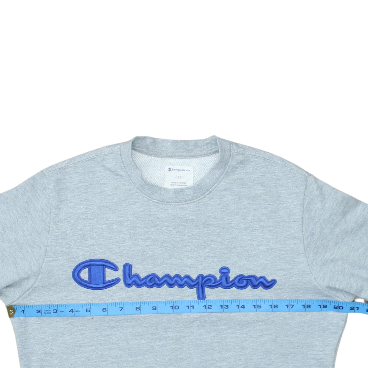 Champion Mens Grey Regular Fit Logo Pullover Sweatshirt Size S