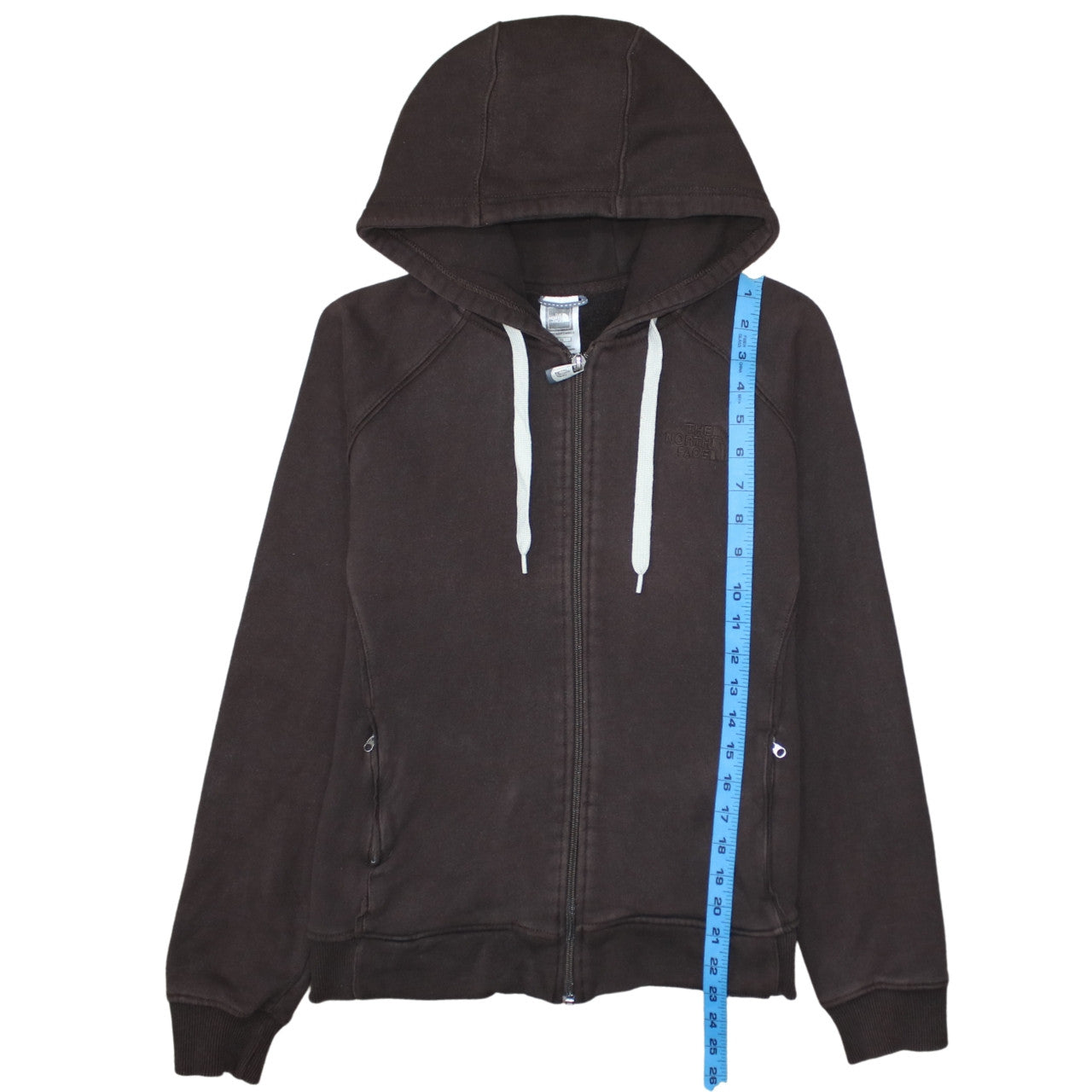 The North Face Womens Brown Full Zip Hoodie Size L Cotton Blend