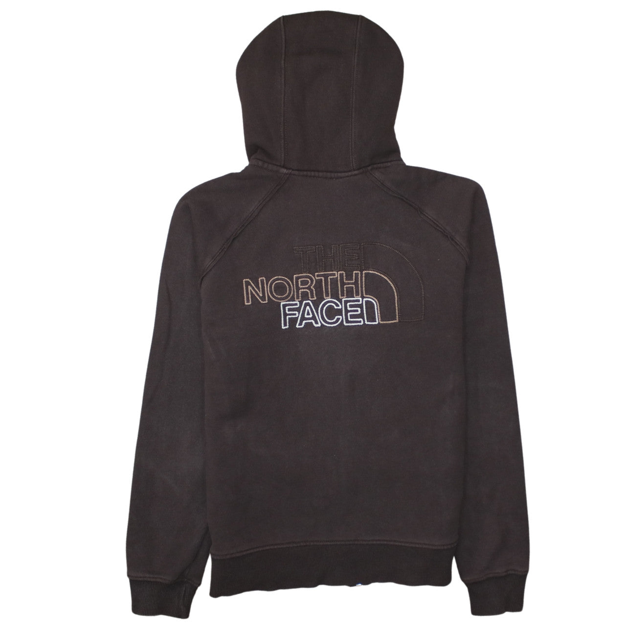 The North Face Womens Brown Full Zip Hoodie Size L Cotton Blend
