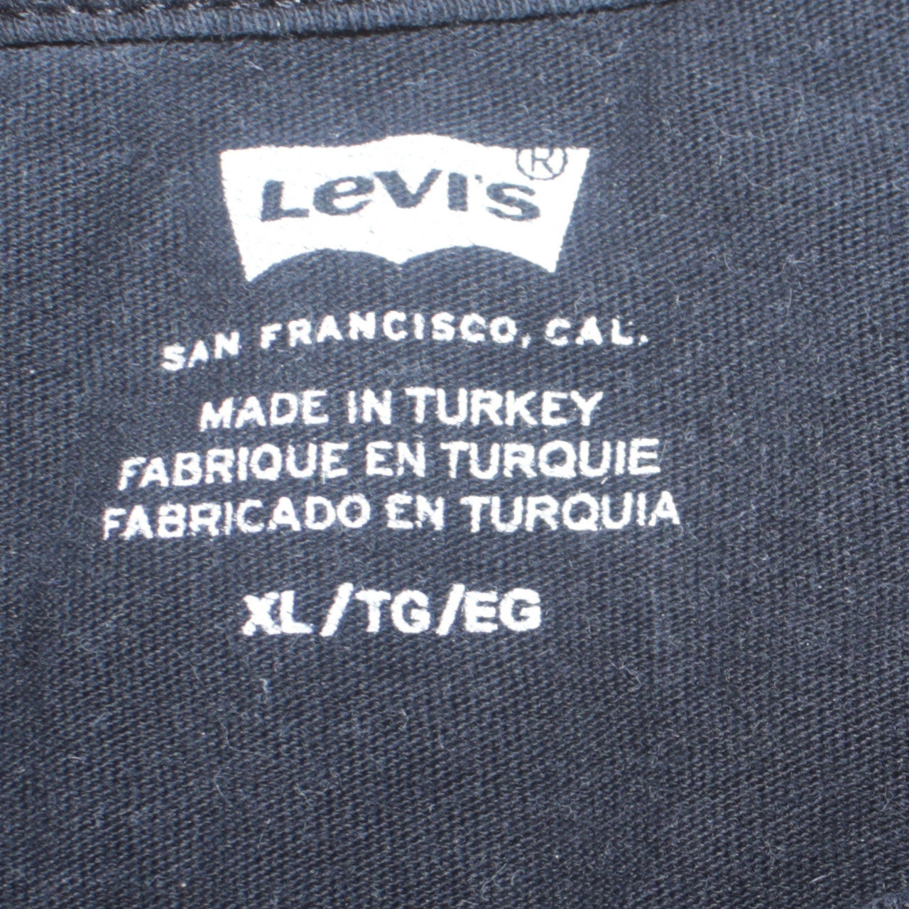 Levi's Men's Black XL Crew Neck Short Sleeve Logo T-Shirt