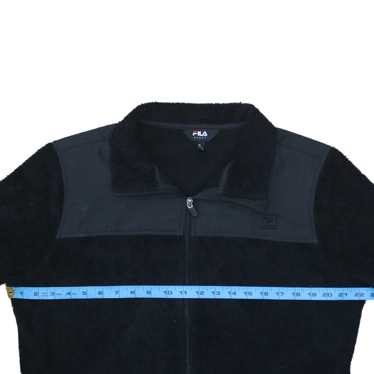 Fila Women Black Fleece Full Zip Jacket XL Sports Casual