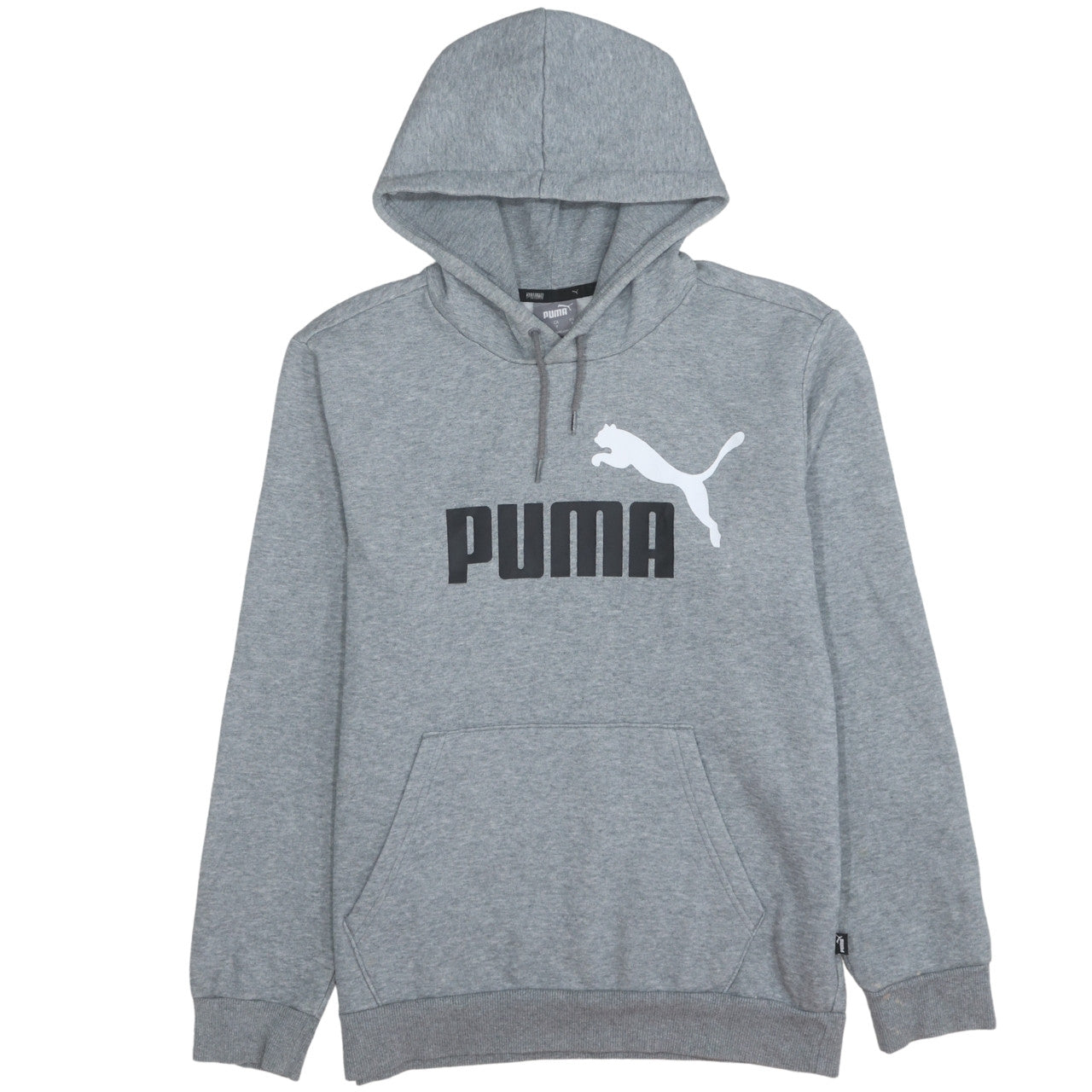 Puma Men's Grey Small Pullover Hoodie Sweatshirt Logo Sportswear