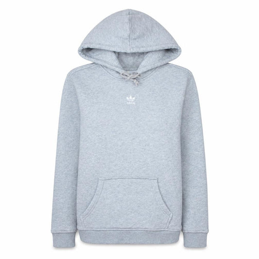 Adidas Women Grey Pullover Hoodie Size 8 Logo Hooded Sweatshirt