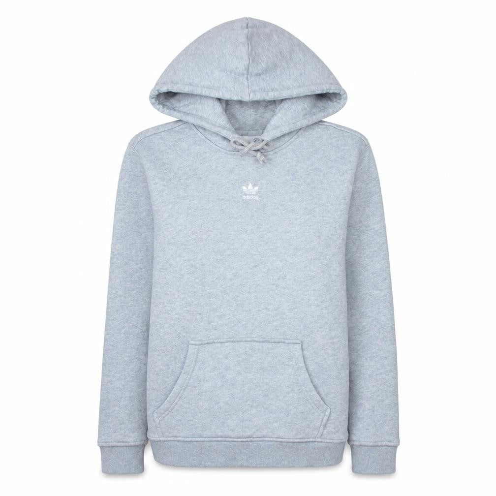 Adidas Women Grey Pullover Hoodie Size 8 Logo Hooded Sweatshirt