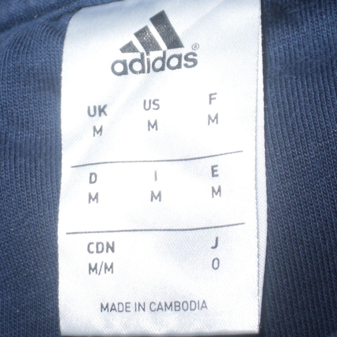 Adidas Men's Blue Crew Neck Pullover Sweatshirt M Logo Cotton Blend