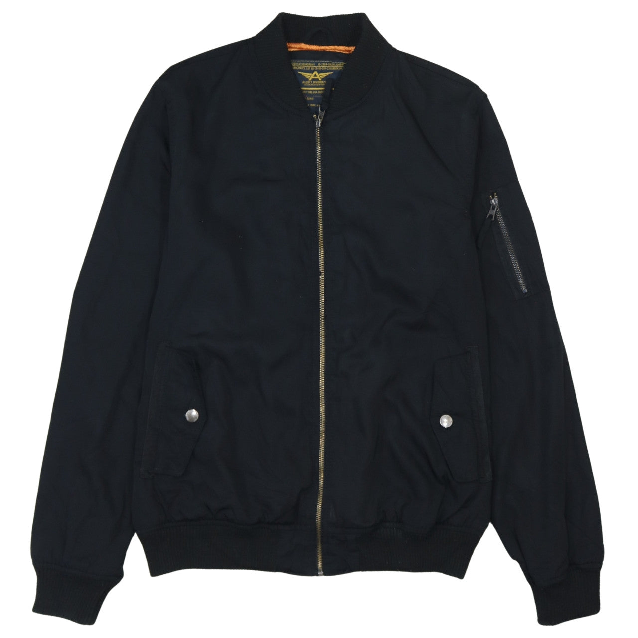 Alcott Men's Black XL Bomber Jacket Cotton Blend Casual Zip Up