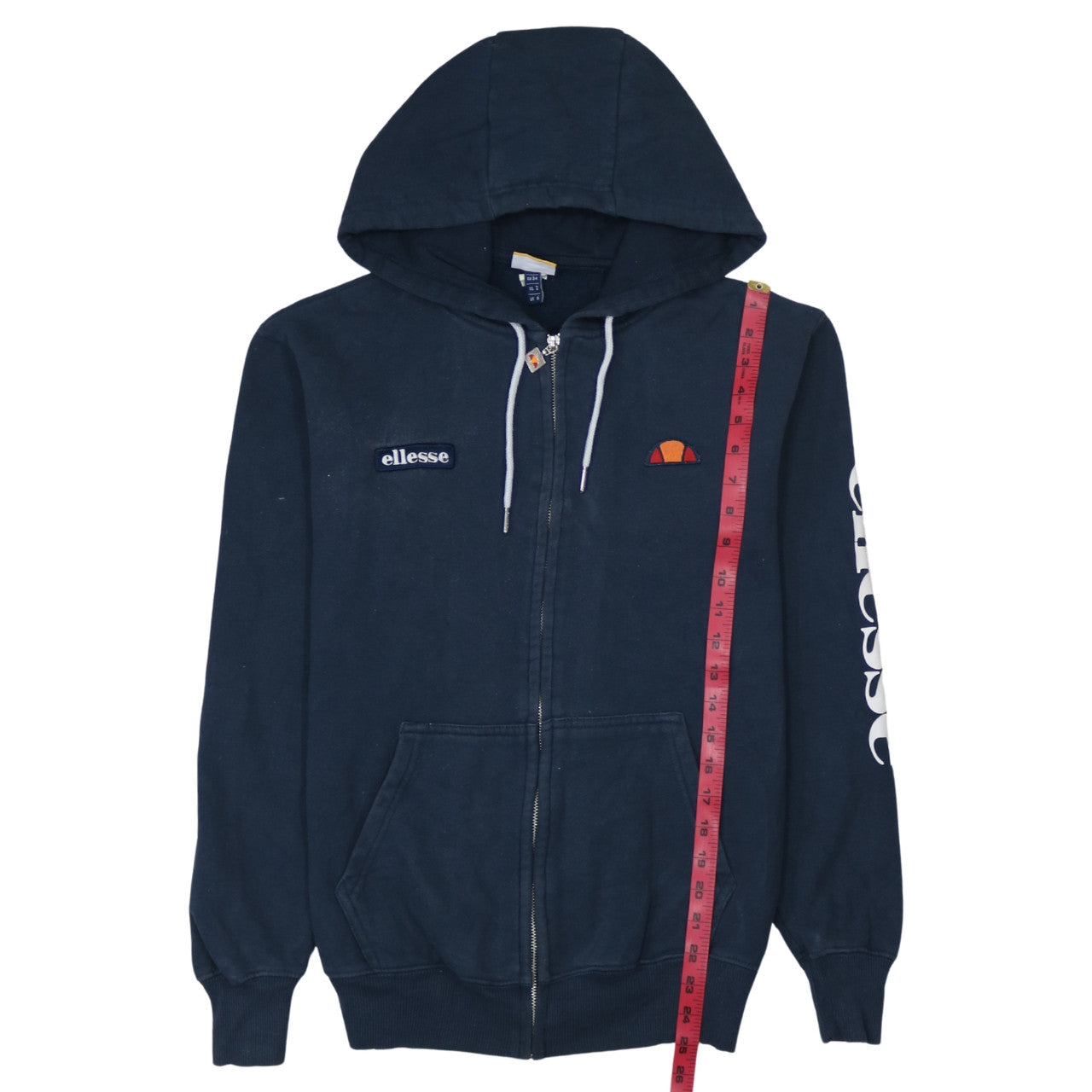 Ellesse Women's Navy Full Zip Hoodie UK 6 Cotton Blend Casual Sweatshirt