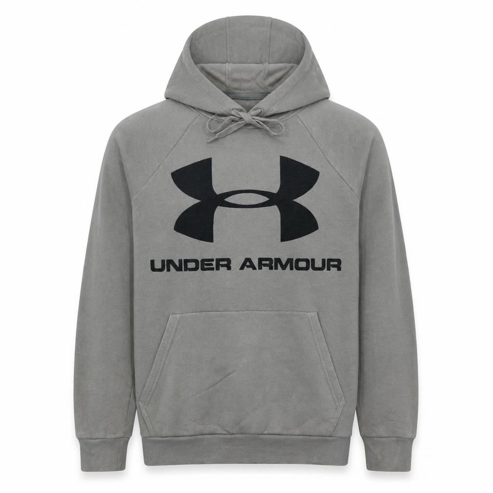 Under Armour Men's Grey Pullover Hoodie Small Logo Sportswear