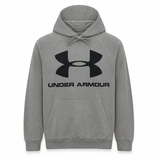 Under Armour Men's Grey Pullover Hoodie Small Logo Sportswear