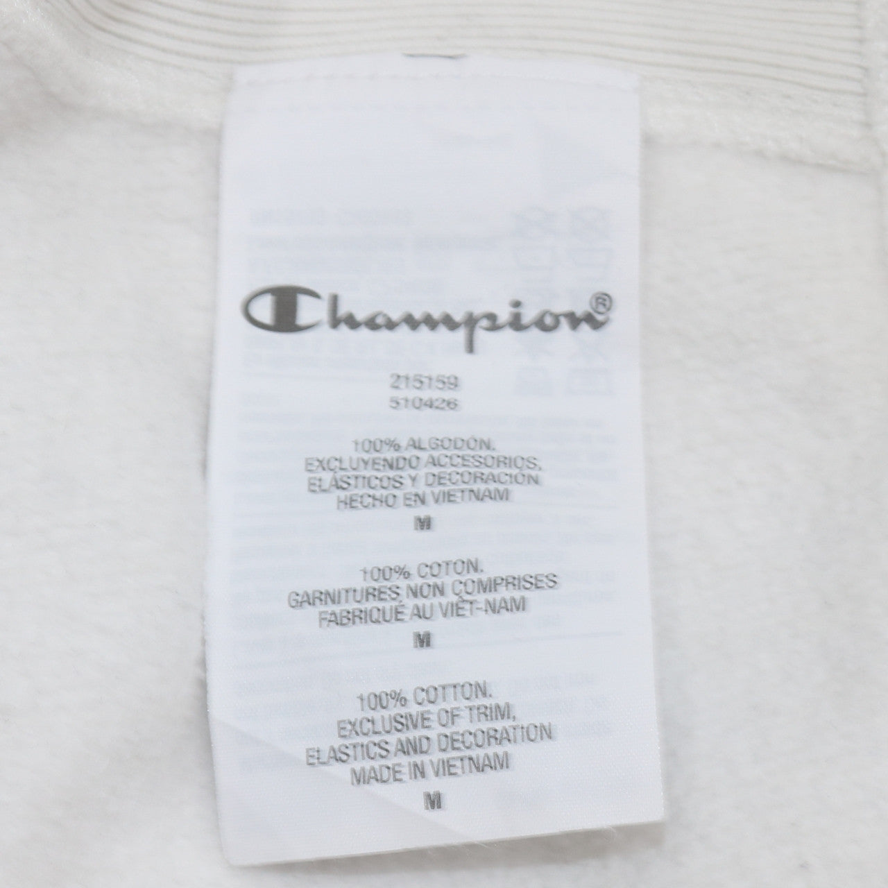 Champion Men's White Medium Pullover Hoodie with Embroidered Logo
