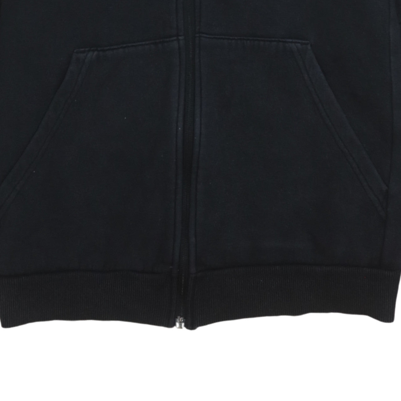 Adidas Boys Black Full Zip Hoodie Size 15-16 Years Cotton Blend