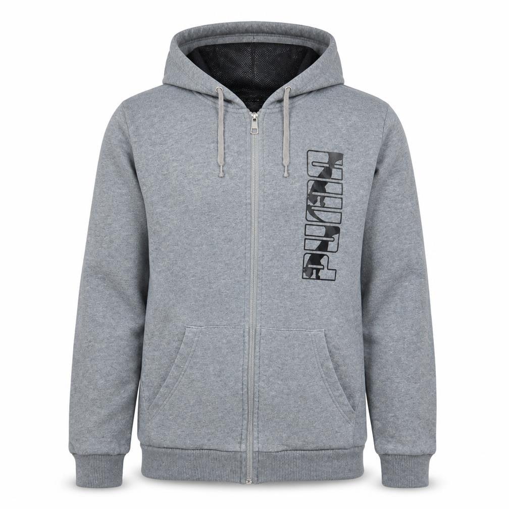 Puma Men's Grey Full Zip Hoodie Size M Regular Fit
