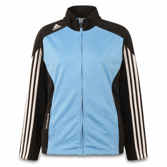Adidas Women's Blue Black Full Zip Sweatshirt Size M 12-14 Sportswear