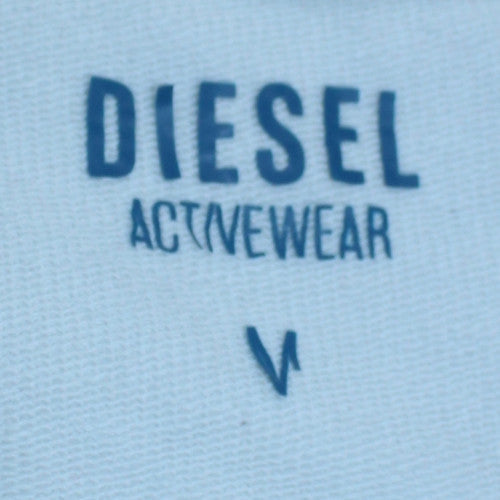 Diesel Men's White Crew Neck Logo Pullover Sweatshirt L