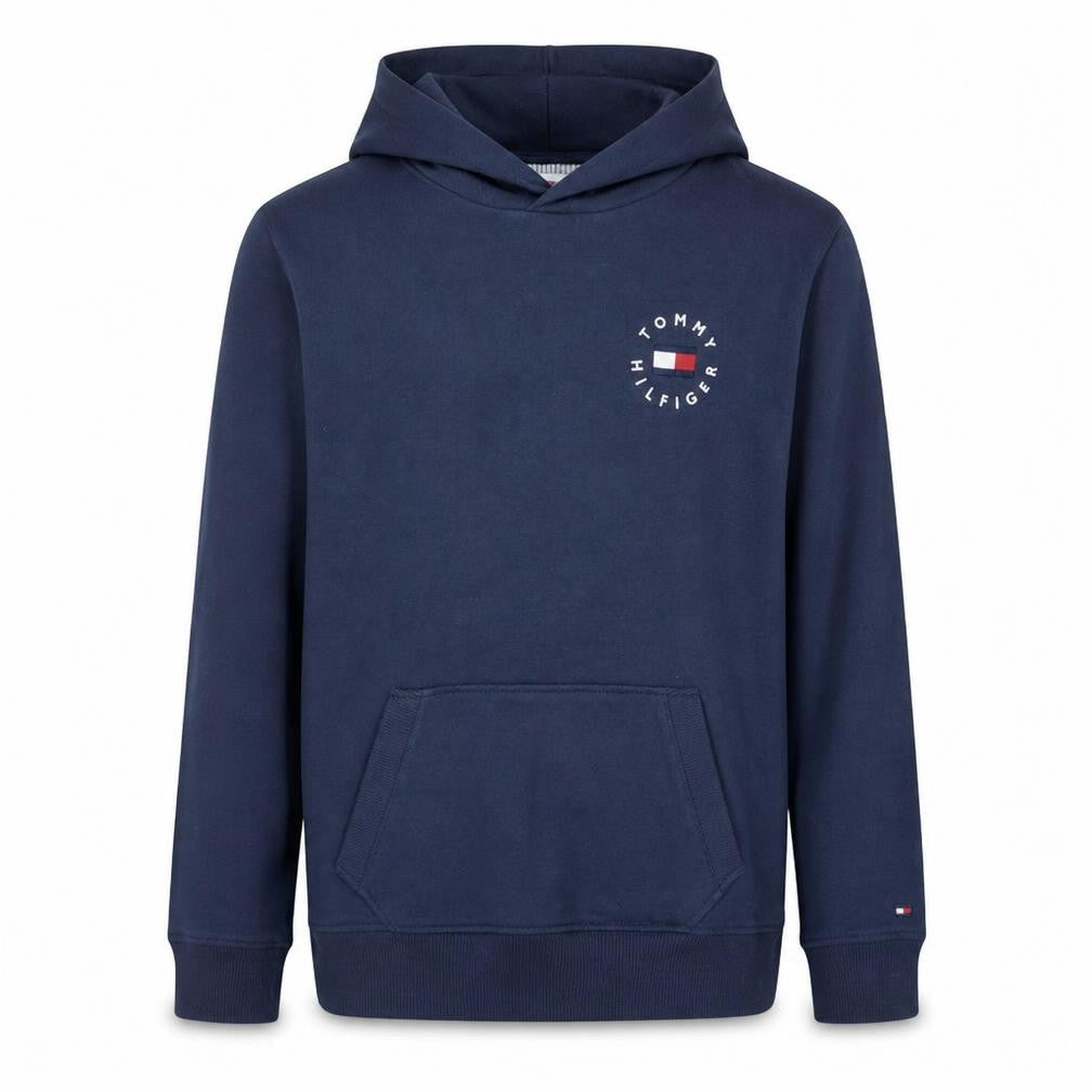 Tommy Hilfiger Boys Navy Blue Pullover Hoodie 164 Cotton Logo Design