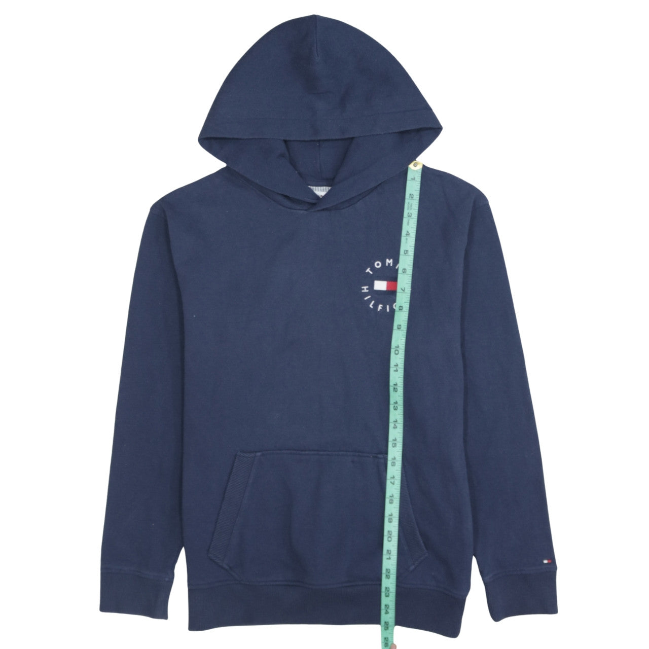 Tommy Hilfiger Boys Navy Blue Pullover Hoodie 164 Cotton Logo Design
