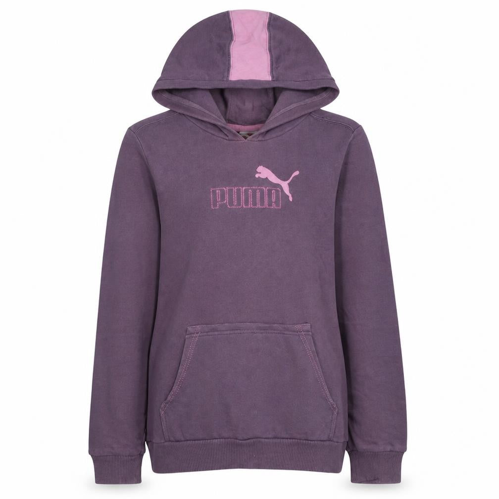 Puma Girls Purple Pullover Hoodie 14 Years Logo Sportswear