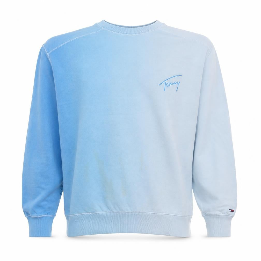 Tommy Jeans Men's Blue L Pullover Sweatshirt Crew Neck Logo Cotton
