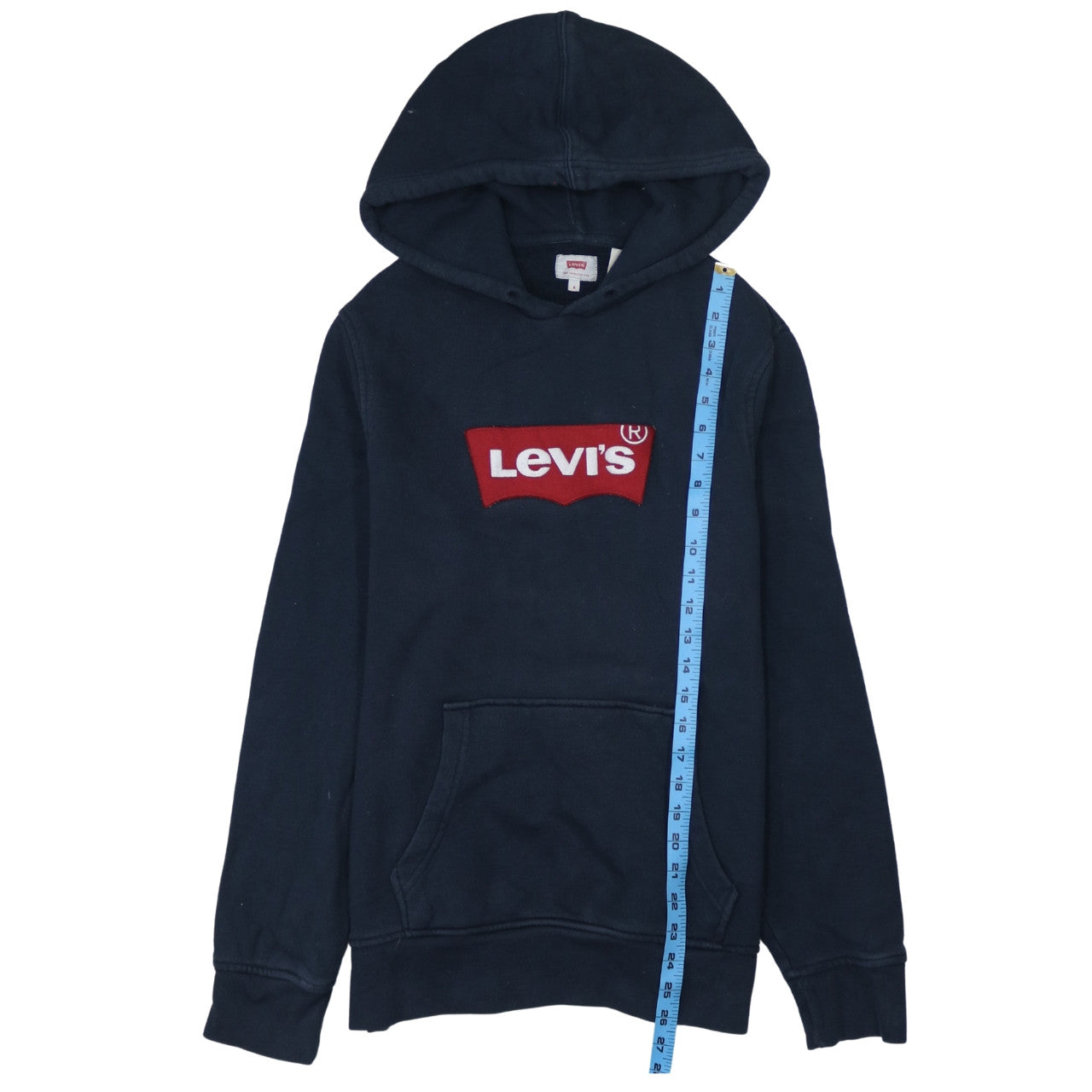 Levi's Men's Blue Pullover Hoodie Small Logo Fleece Sweatshirt