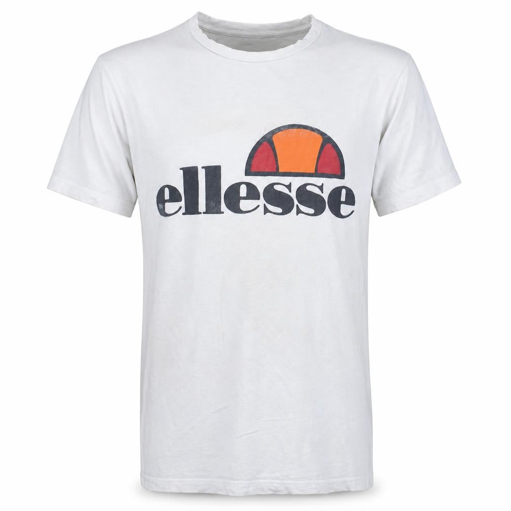 Ellesse Men's White Small Logo Graphic Cotton T-Shirt