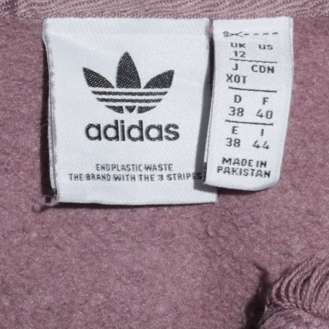 Adidas Womens Mauve Hooded Pullover Sweatshirt Size 12