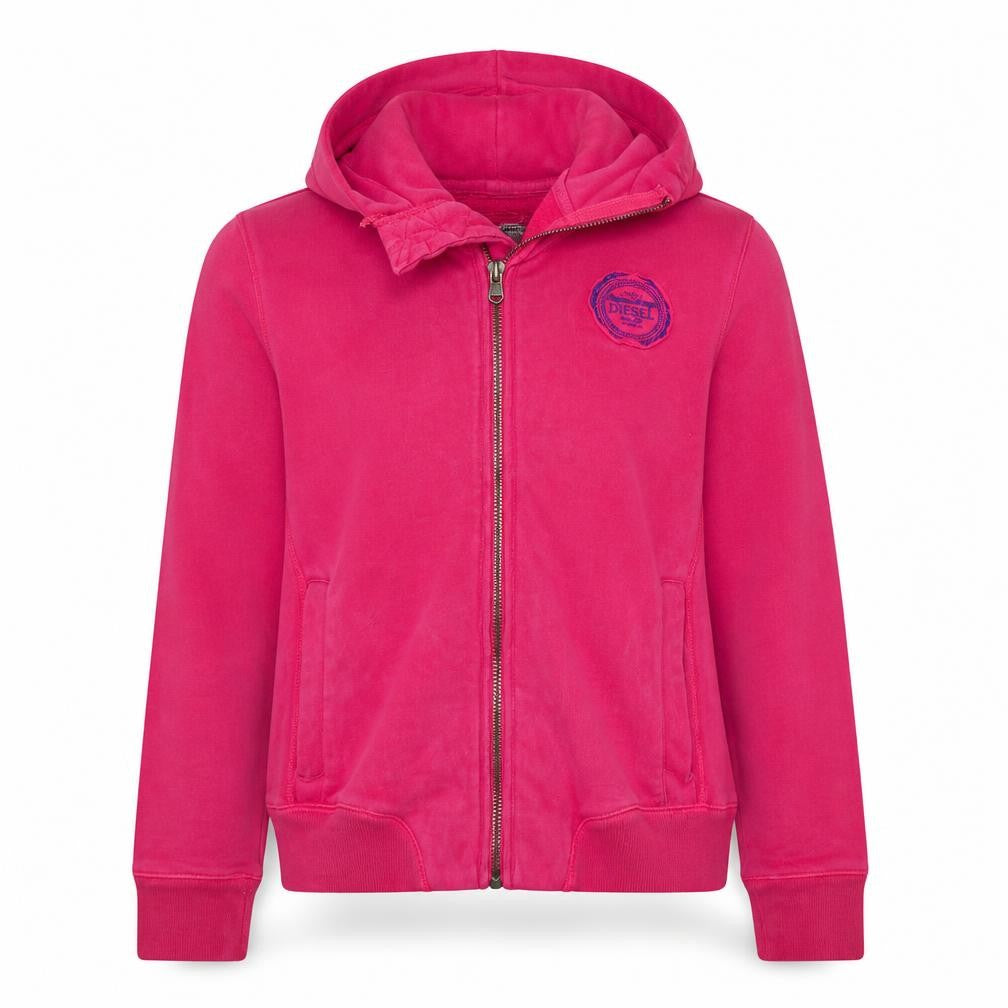 Diesel Womens Pink Full Zip Hoodie Medium Cotton Blend