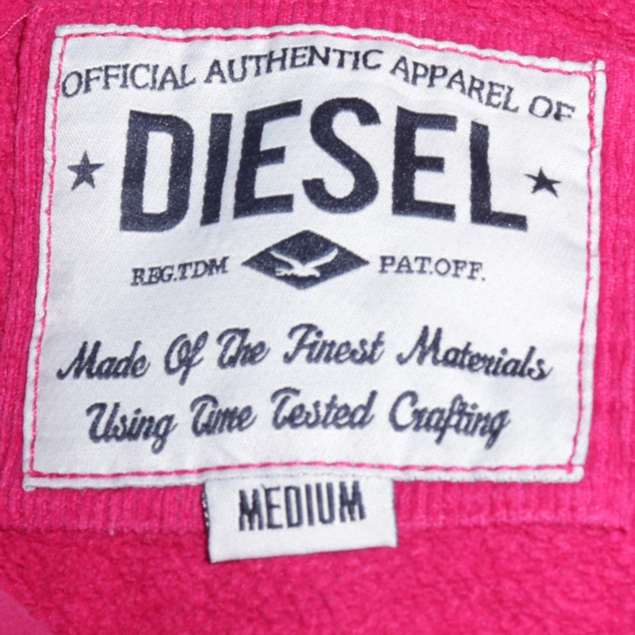 Diesel Womens Pink Full Zip Hoodie Medium Cotton Blend