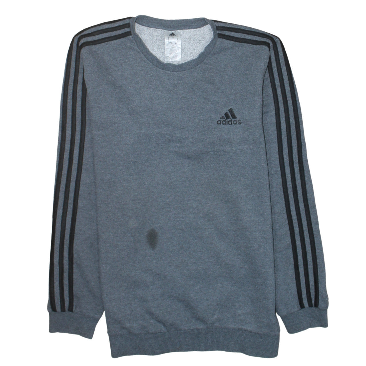 adidas Men’s Grey Crew Neck Sweatshirt L Pullover Fleece Sportswear