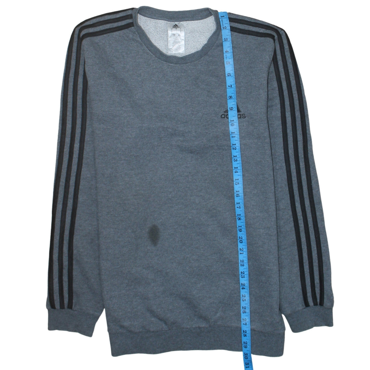 adidas Men’s Grey Crew Neck Sweatshirt L Pullover Fleece Sportswear