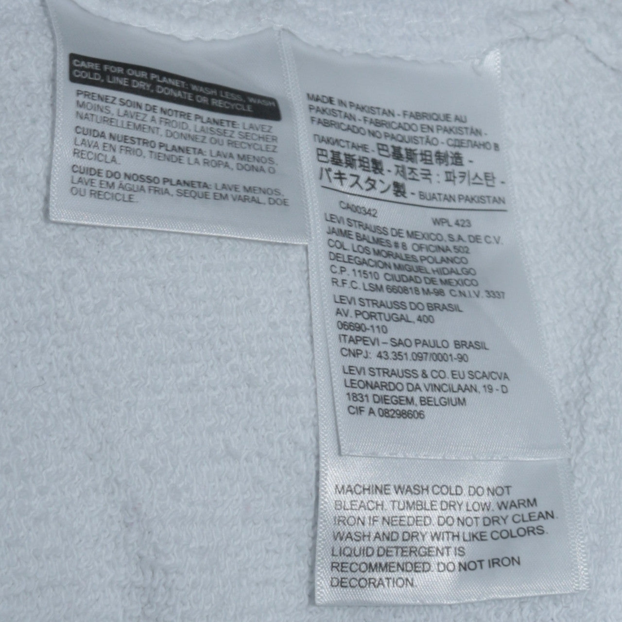 Levi's Mens White Logo Pullover Sweatshirt Size S Regular Fit
