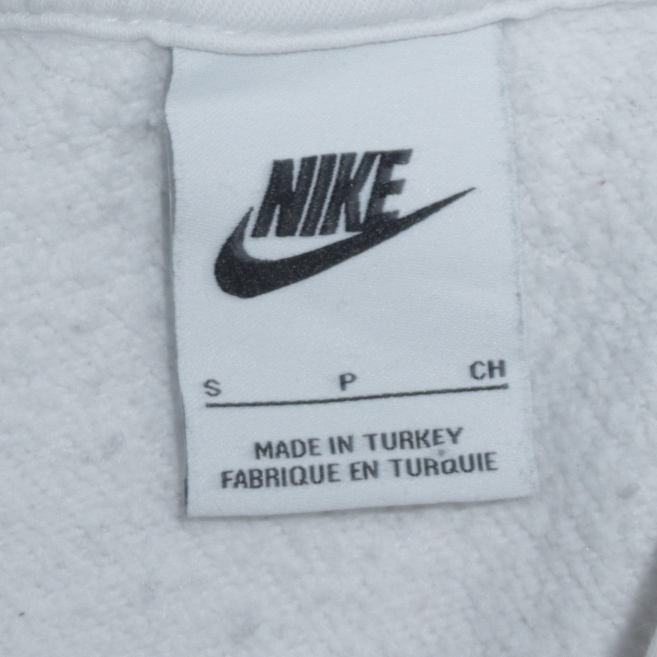 Nike Women's White Pullover Hoodie Small Logo Print Cotton Blend