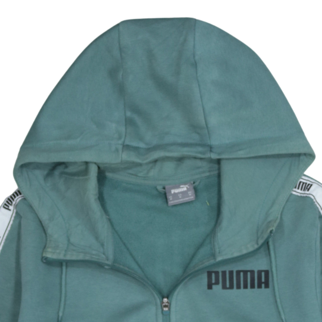 Puma Men's Green Full Zip Hoodie Size M Sports Style