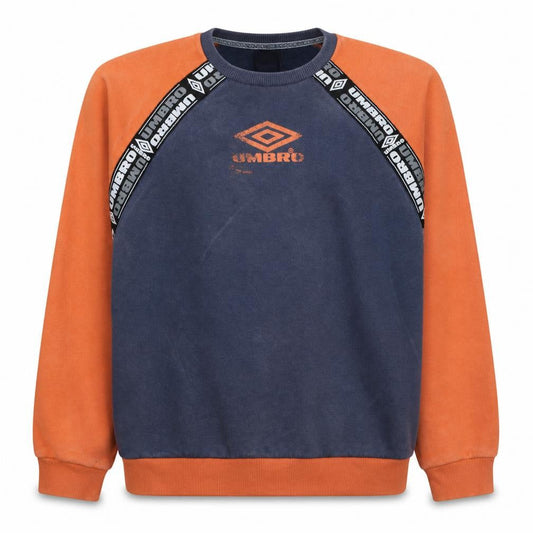 Umbro Men's Blue Orange Logo Crew Neck Sweatshirt Size S