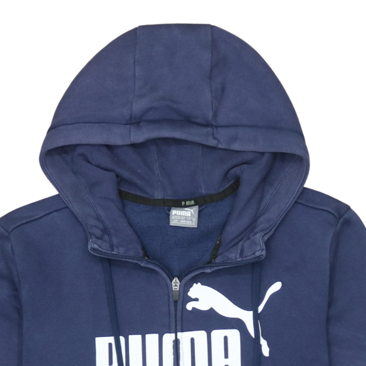 Puma Mens Blue Full Zip Hoodie Small Regular Fit Logo Sweatshirt