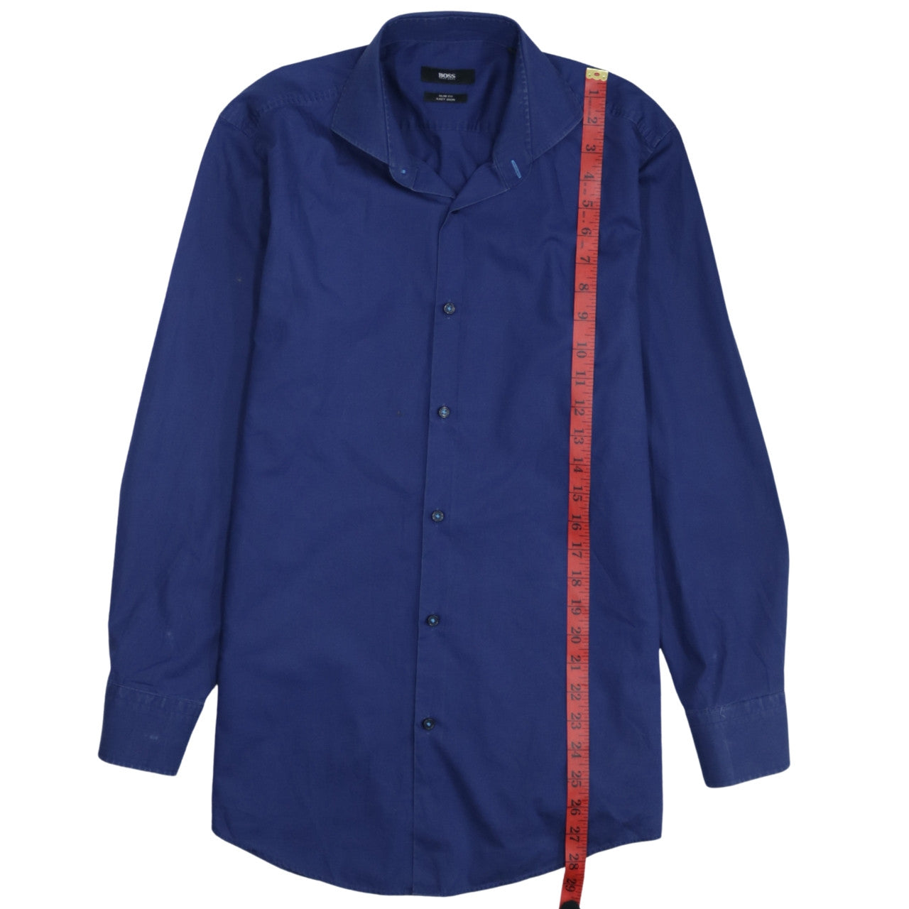 Hugo Boss Men’s Blue Slim Fit Easy Iron Long Sleeve Shirt Size 15