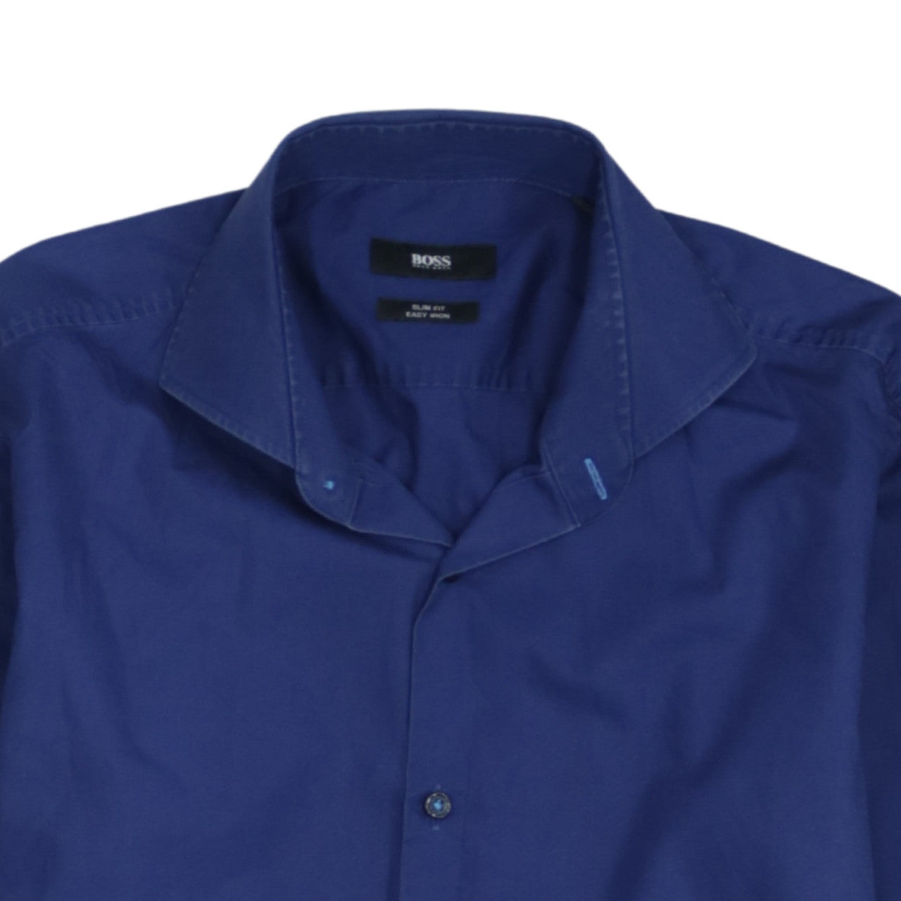 Hugo Boss Men’s Blue Slim Fit Easy Iron Long Sleeve Shirt Size 15