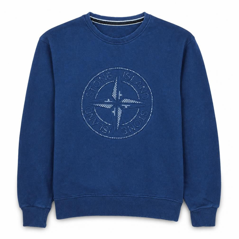 Stone Island Boys Blue Cotton Crew Neck Pullover Sweatshirt 16 Years