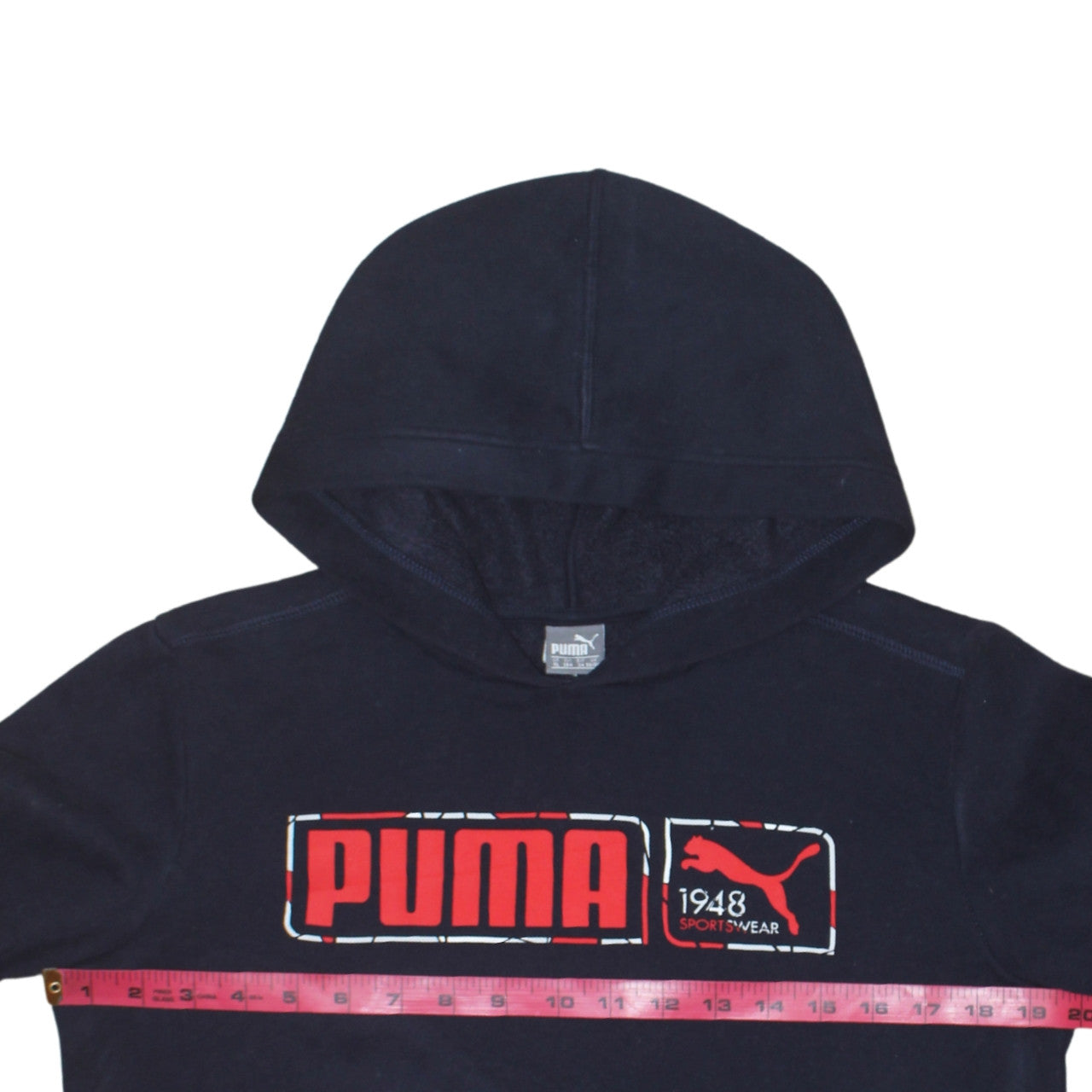 Puma Boys Navy Blue Pullover Hoodie Size 14 Years Cotton Blend Sportswear