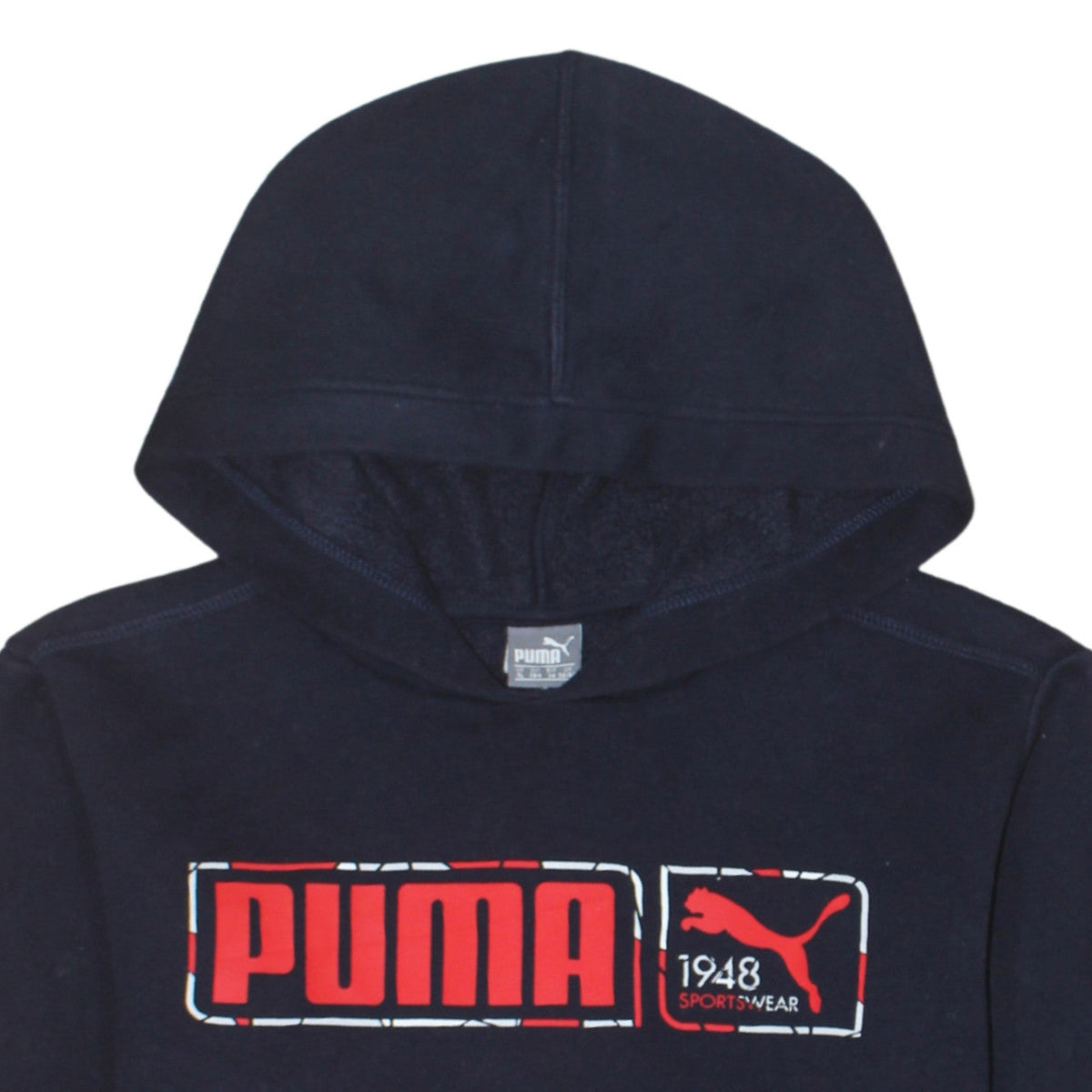 Puma Boys Navy Blue Pullover Hoodie Size 14 Years Cotton Blend Sportswear