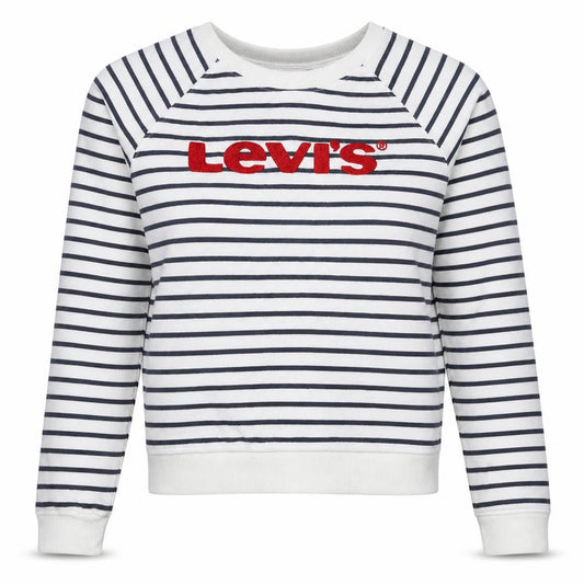 Levi's Women's Navy Stripe Crew Neck Pullover Sweatshirt Size S