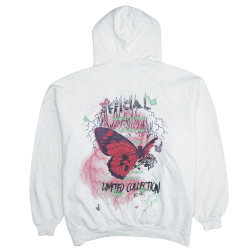Boohoo Women's White Graphic Butterfly Pullover Hoodie Size S