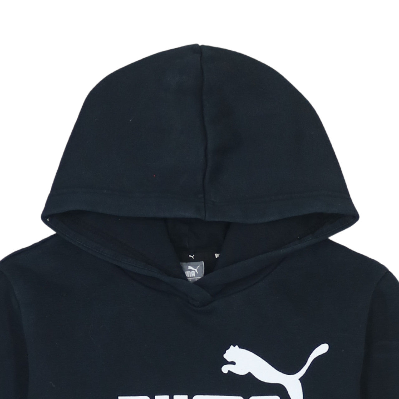 Puma Boys Black Pullover Hoodie L Logo Fleece Sportswear