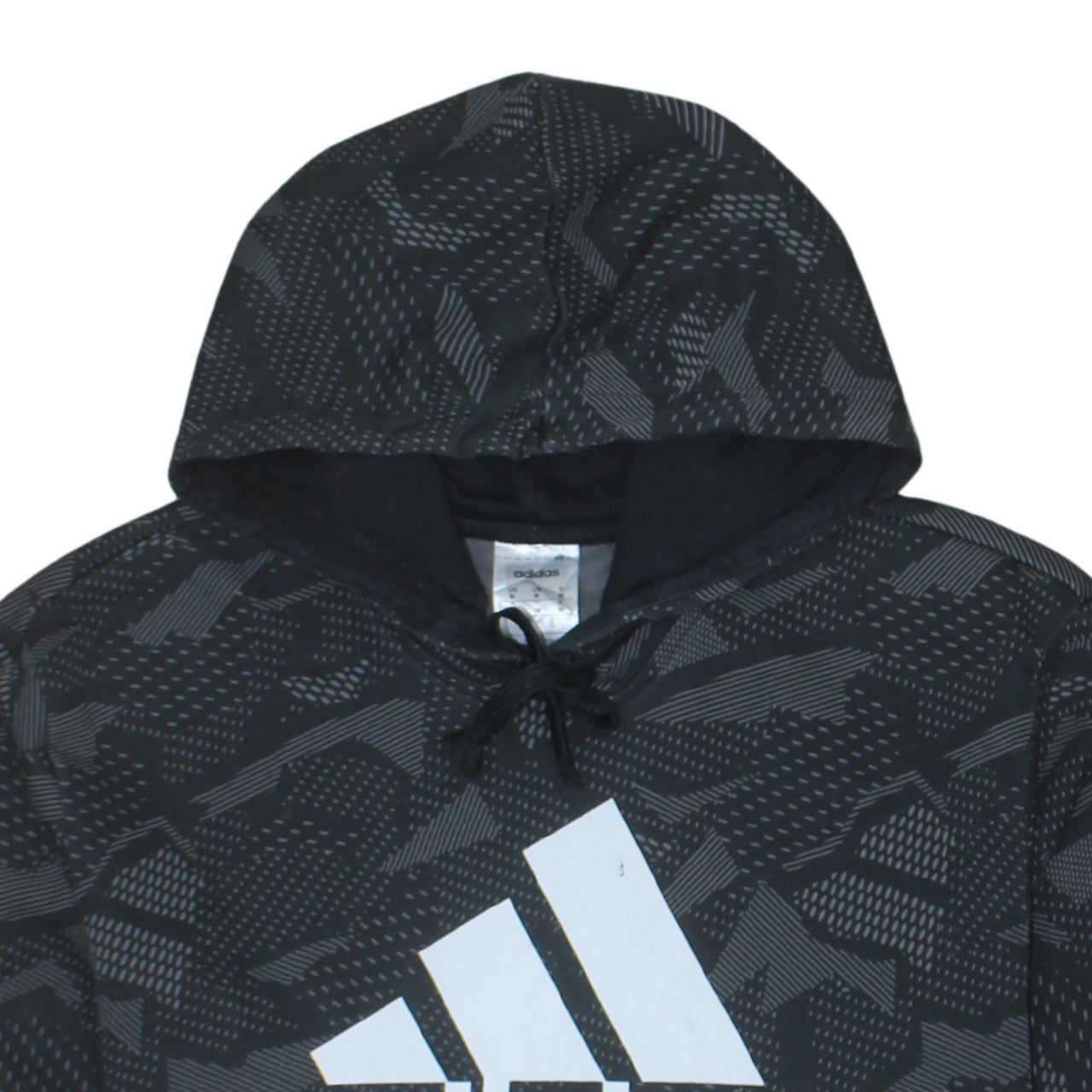 Adidas Men's Black Graphic Print Pullover Hoodie Size M