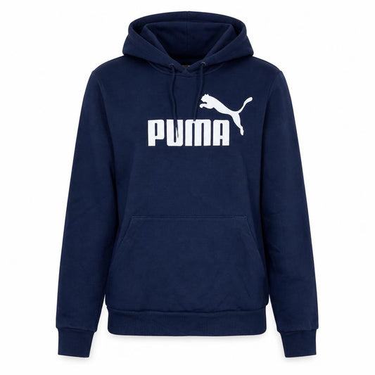 Puma Women's Blue Pullover Hoodie Size 10 Logo Print Fleece